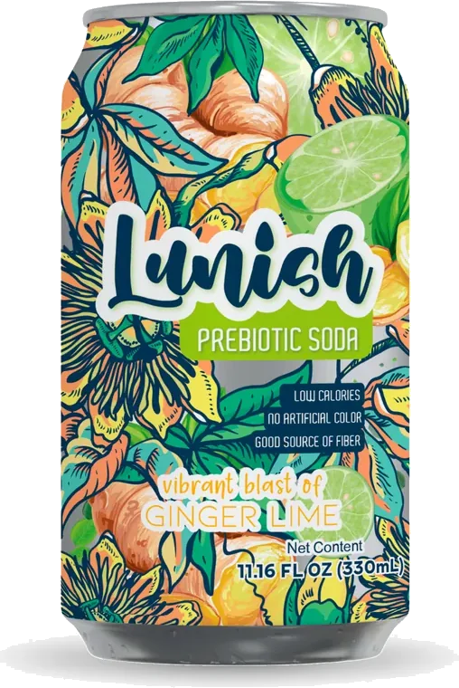 Lunish Prebiotic Soda — Ginger Lime