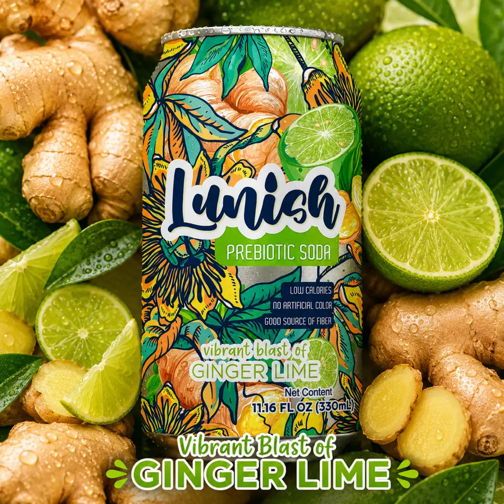 Lunish Prebiotic Soda — Ginger Lime